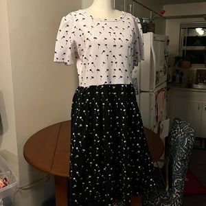 Lularoe Dress Adorable Black & White Palm Trees